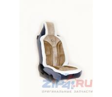 Накидка из алькантары+иск.мех на переднее сиденье KAITEKI YAKUT, утолщ. поролон 4 см, 1 шт.,темно-коричн.